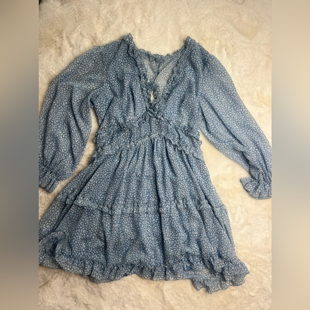 XL blue dress open back